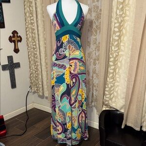 Wet Seal Y2K Colorful Paisley Maxi Dress
